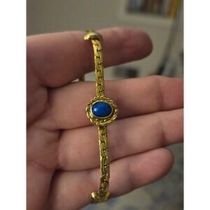 Goldette Lapis Lazuli Bracelet Goldtone Vintage Amazing Condition Stunning! Rare